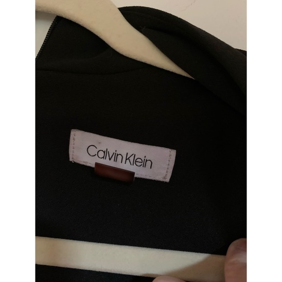 Calvin Klein Size 4 Black Jumpsuit Sleeveless Pockets with Satin Detail V Neck - Picture 9 of 10